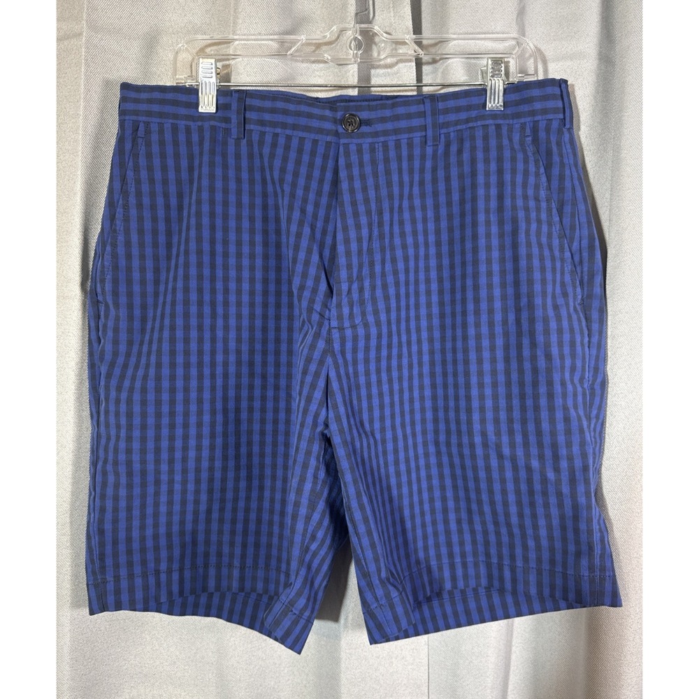 Brooks Brothers Mens Striped Chino Shorts Size 36 Blue Navy Vertical Stripe